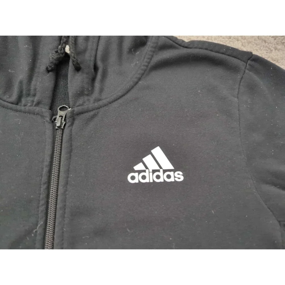 Adidas Full Zip Hoodie Mens Small Black adidas Basketball‎ Club Climawarm